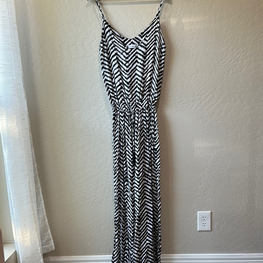 Tiare Hawaii Black and White Spaghetti Strap jumpsuit